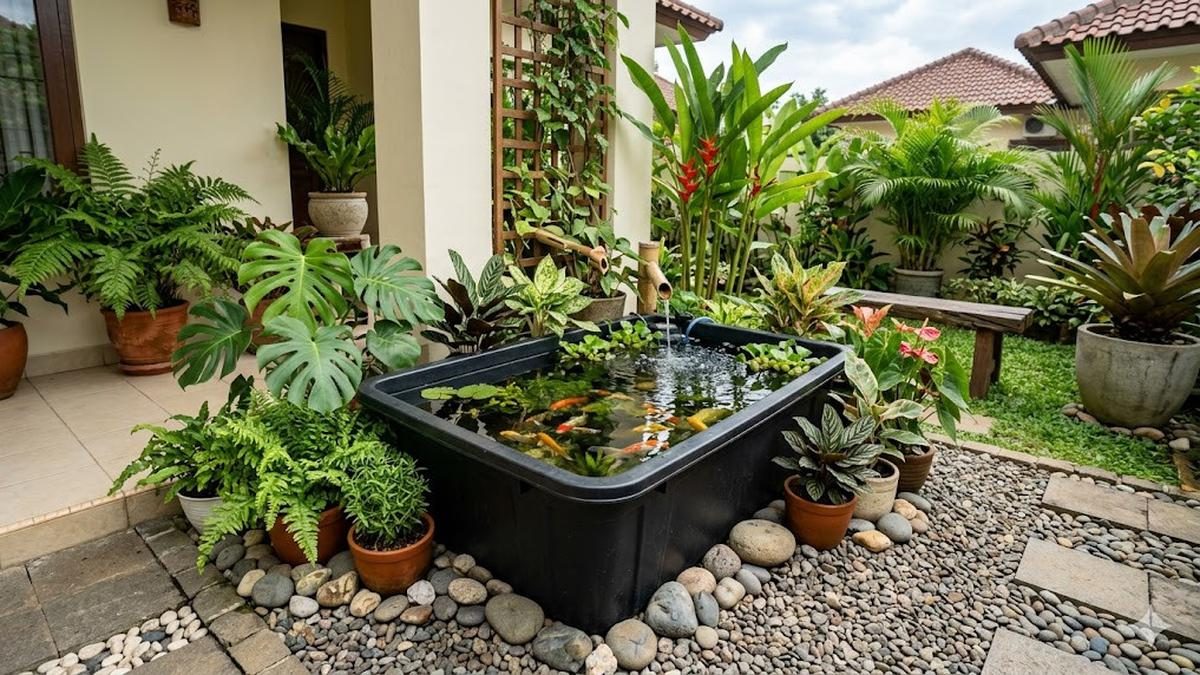 Cara Praktis Membuat Kolam Hias Mini di Teras Tanpa Penggalian, 5 Inspirasi Desain