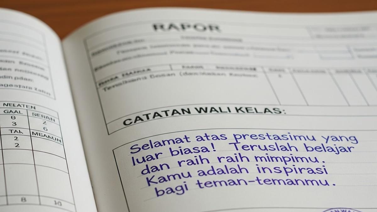 Catatan Wali Kelas untuk Penilaian Sikap dan Akademik Siswa Semester 1