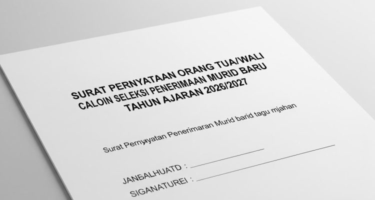 Contoh Surat Pernyataan Orang Tua untuk SPMB 2026
