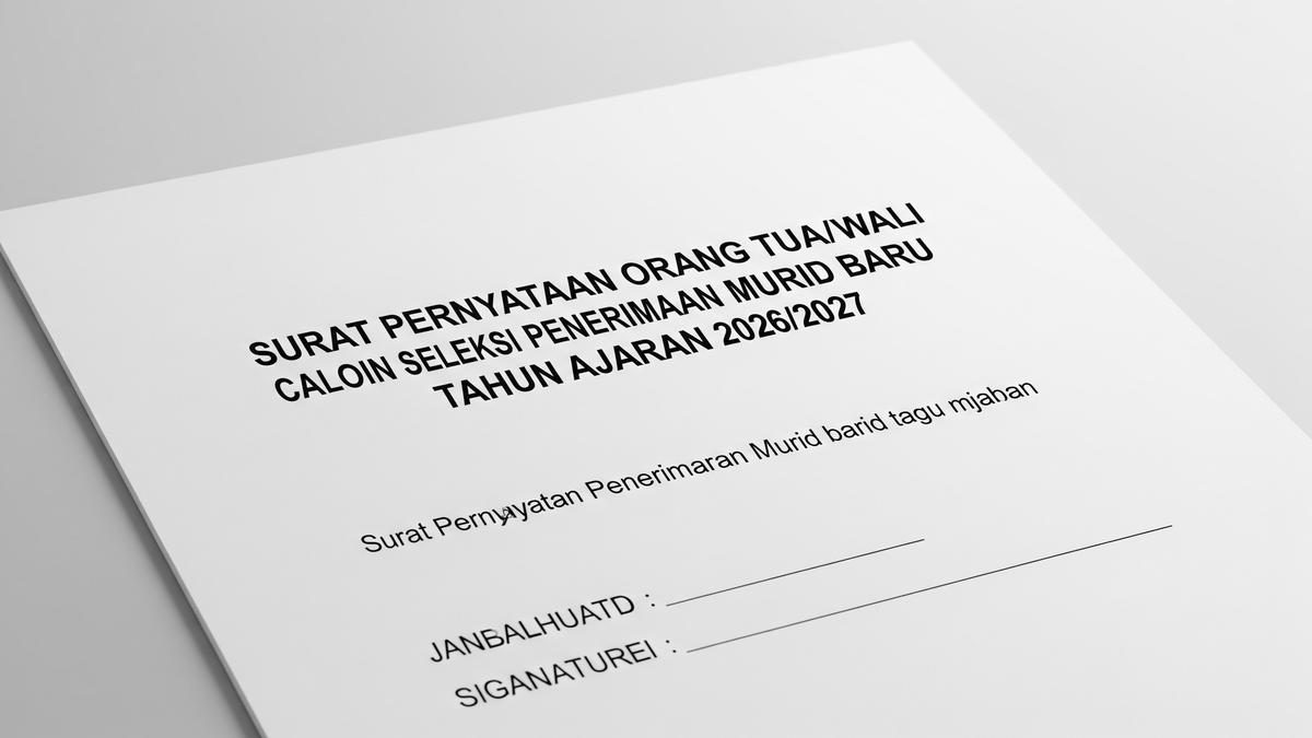 Contoh Surat Pernyataan Orang Tua untuk SPMB 2026