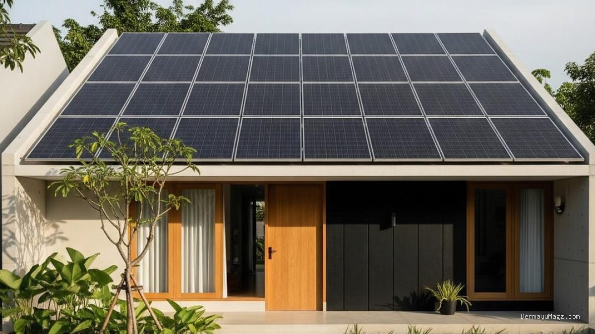 Desain Atap Panel Surya di Teras untuk Sumber Energi Listrik