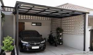 Desain Garasi Rumah dengan Roster untuk Sirkulasi Udara yang Baik