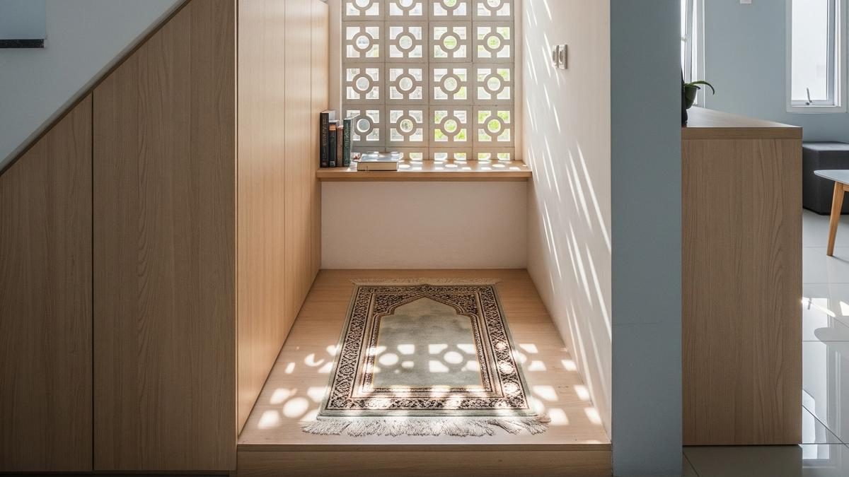 Desain Mushola Rumah Kecil dengan Roster untuk Cahaya Alami yang Nyaman