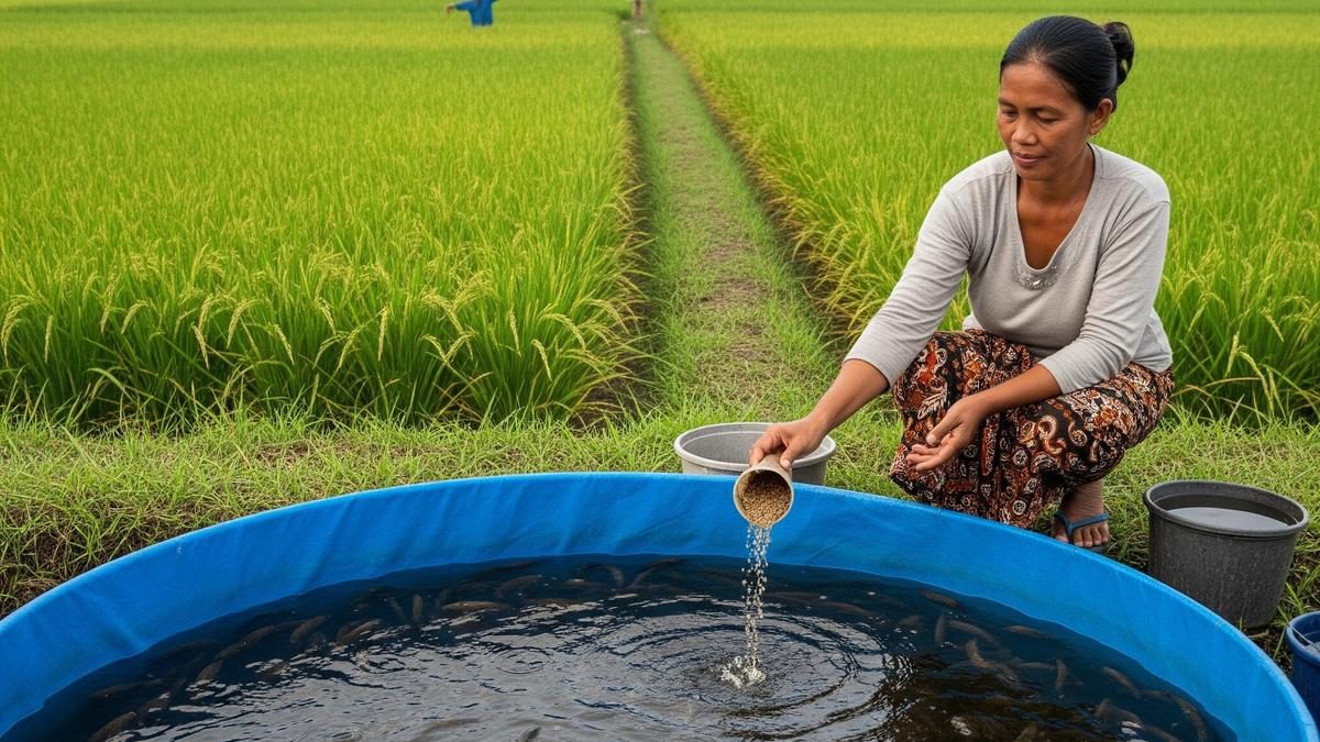 Ide Ternak Ikan Kolam Terpal untuk Ibu Rumah Tangga Dekat Sawah