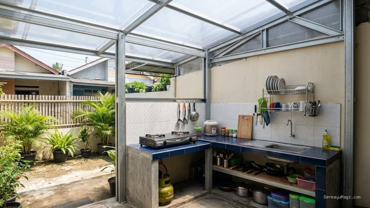 Inspirasi Dapur Baja Ringan Atap Transparan Hemat Energi Siang Hari