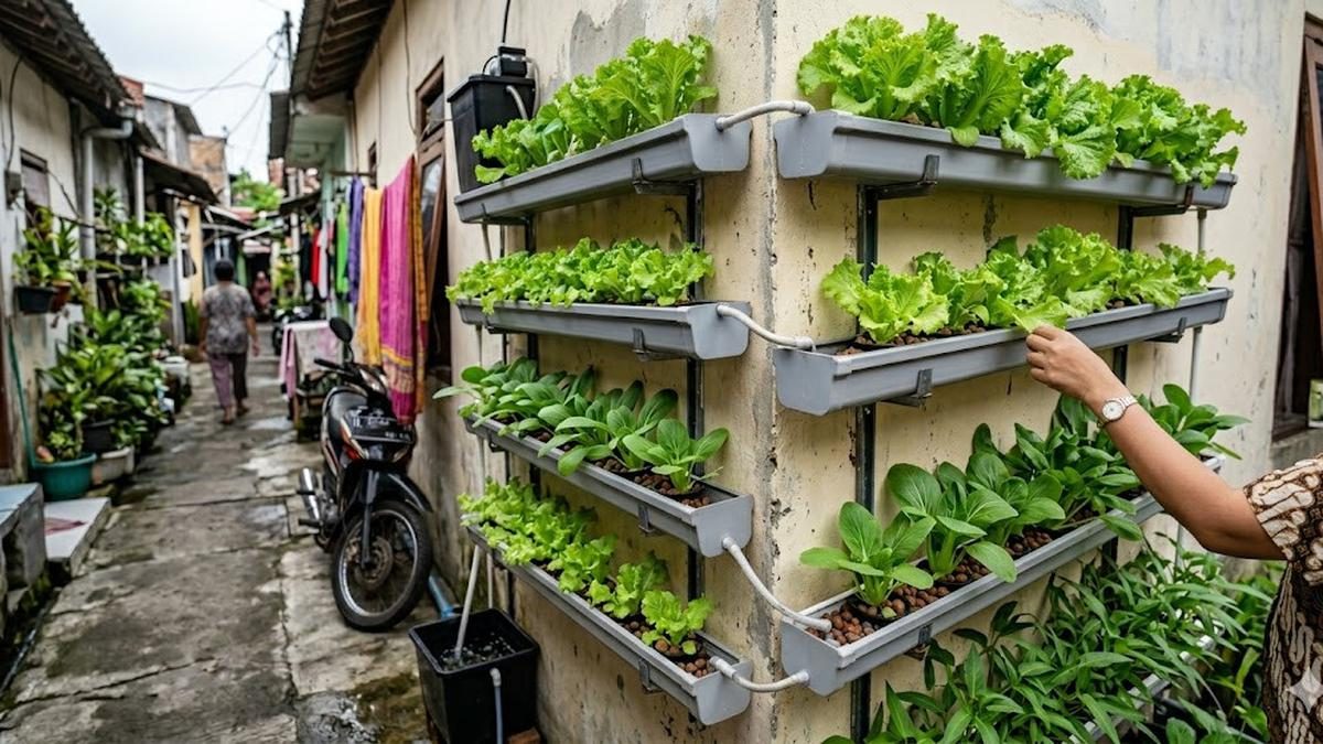 Inspirasi Kebun Mini Hidroponik untuk Lahan Terbatas di Rumah Gang Sempit