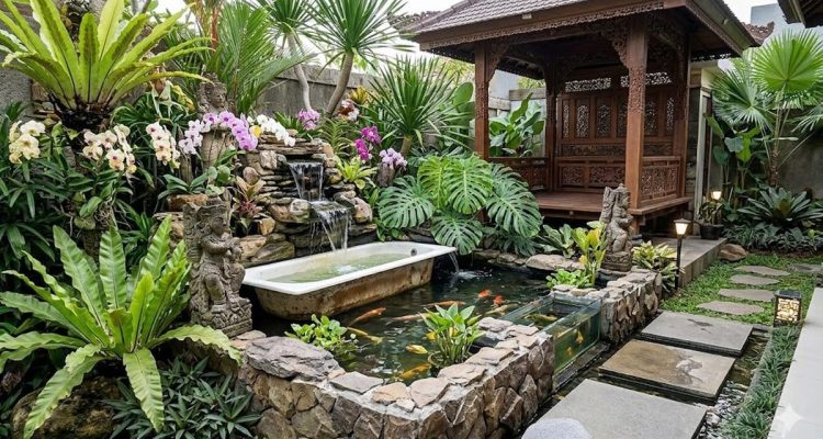 Inspirasi Kolam Ikan Estetik dari Bak Bekas Tampil Mewah