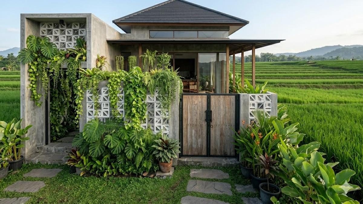Inspirasi Pagar Roster untuk Rumah Sejuk dan Estetik Dekat Sawah