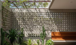 Inspirasi Taman Kering dengan Dinding Roster yang Menawan untuk Rumah Minimalis