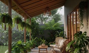 Inspirasi Teras Nyaman di Musim Hujan, Desain Fungsional dan Estetis