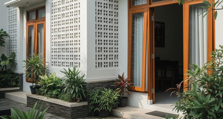 Kombinasi Roster dan Kayu untuk Fasad Rumah Minimalis yang Elegan dan Modern