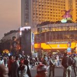 Kondisi Bundaran HI Menjelang Malam Puncak HUT Jakarta