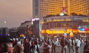 Kondisi Bundaran HI Menjelang Malam Puncak HUT Jakarta