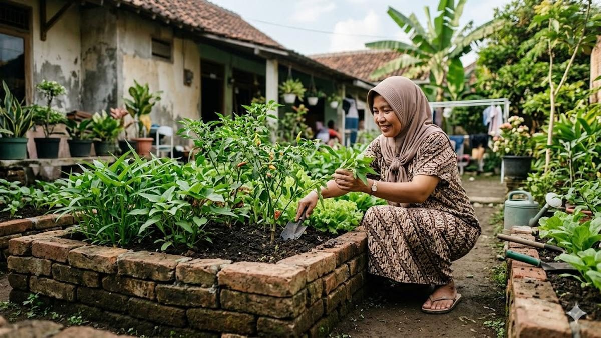 Membuat Bedengan Sayur dari Bata Bekas Tanpa Semen, 6 Langkah Praktis