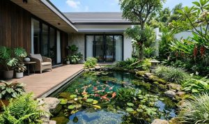Membuat Kolam Ikan Hias Jernih Tanpa Filter Mahal di Rumah Minimalis
