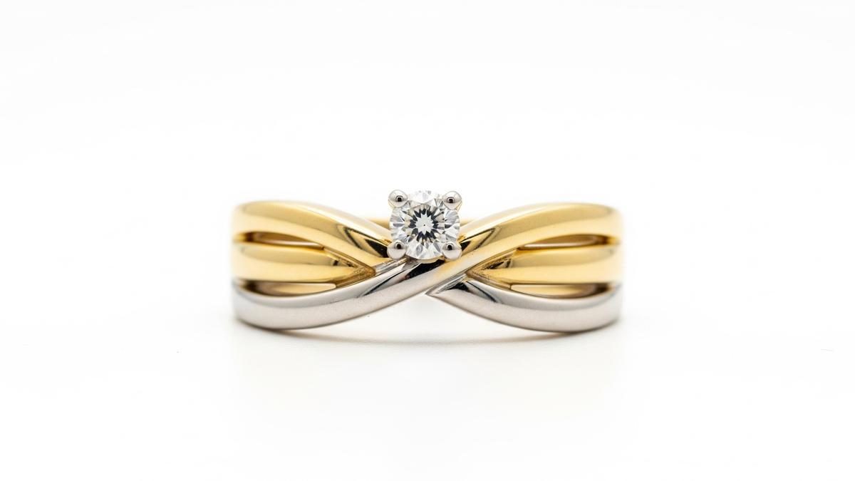 Model Cincin Emas Dua Warna Minimalis yang Tampil Mewah dan Simpel