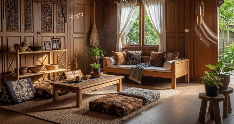 Model Ruang Tamu Rumah Desa Bernuansa Kayu untuk Suasana Hangat