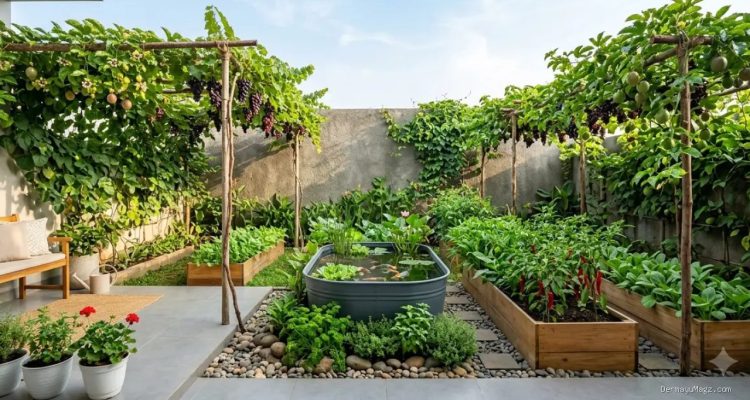 Model Rumah Desa dengan Halaman Samping Produktif untuk Inspirasi