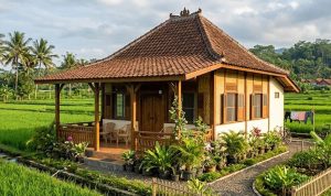 Model Rumah Desa di Lahan Subur Bekas Sawah untuk Hunian Asri
