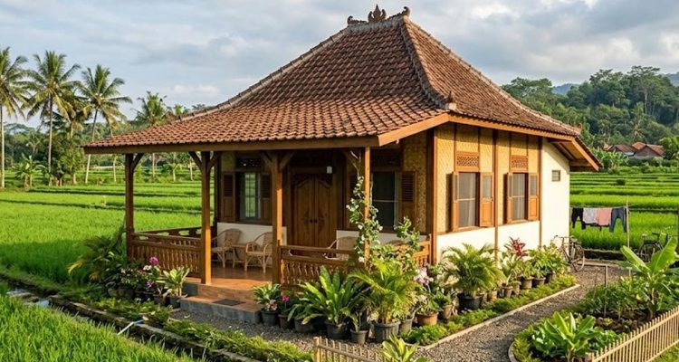 Model Rumah Desa di Lahan Subur Bekas Sawah untuk Hunian Asri