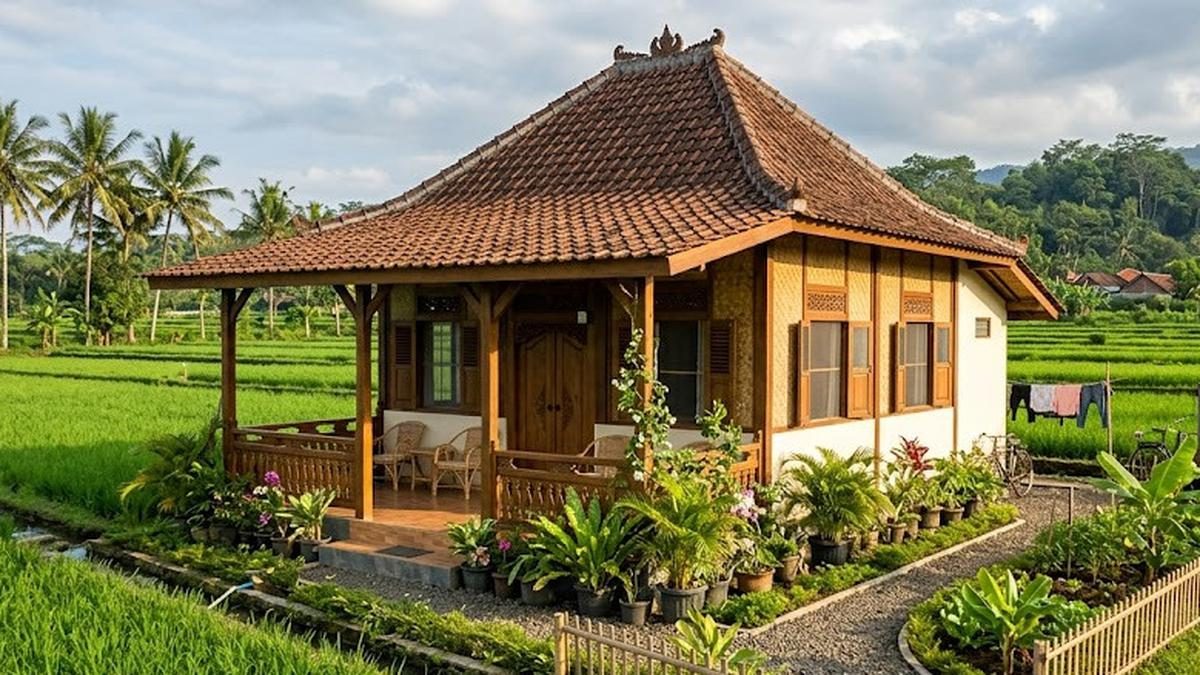 Model Rumah Desa di Lahan Subur Bekas Sawah untuk Hunian Asri