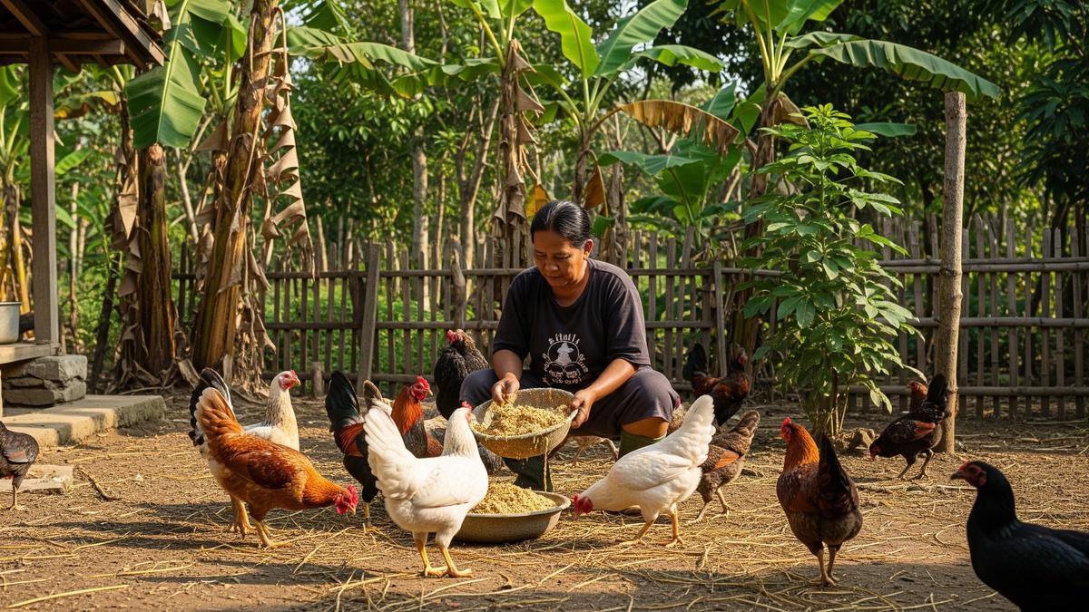 Pakan Ayam Kampung Murah, Bergizi, dan Mudah Ditemukan di Desa