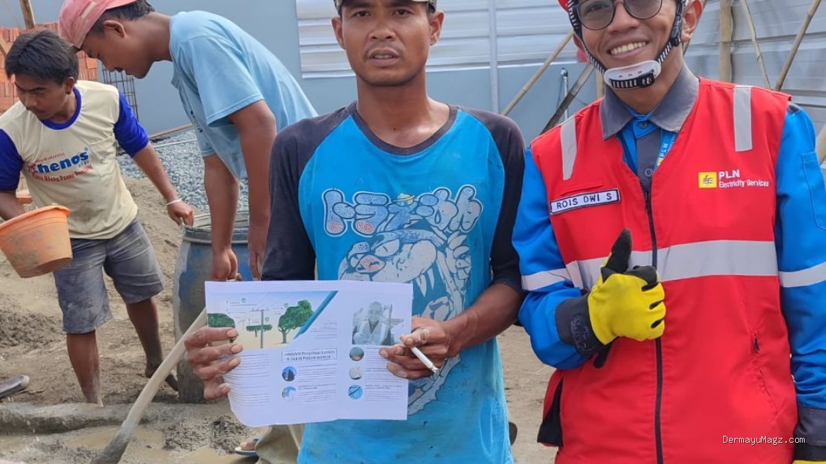 PLN UP3 Indramayu: Sosialisasi K3 Dekat Jaringan Listrik Konstruksi