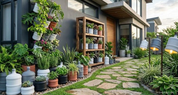 10 Inspirasi Dekorasi Halaman dari Galon Bekas, Terlihat Mewah