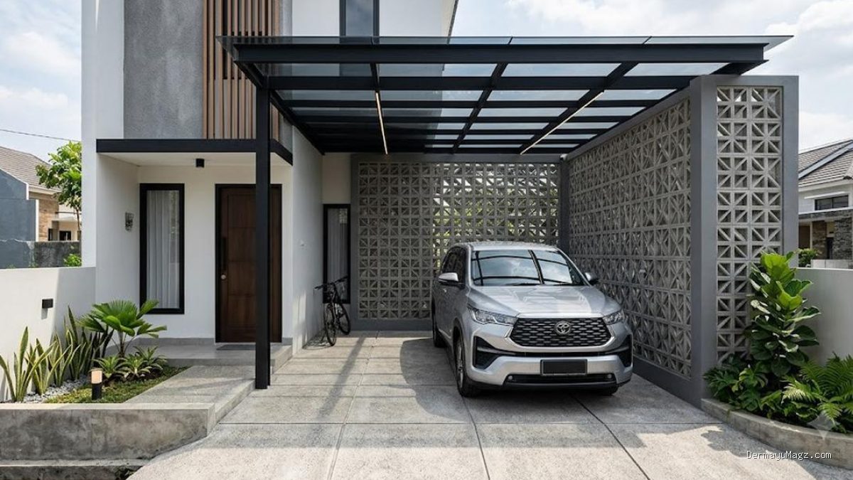 7 Ide Carport 3x6 Meter Berbahan Roster Beton yang Elegan dan Hemat Biaya