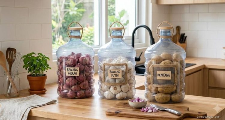 7 Ide Kreatif Ubah Galon Bekas Jadi Wadah Bawang Dapur Rapi