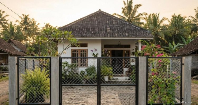 7 Model Gerbang Rumah Kampung Sederhana nan Elegan untuk Fasad yang Modern