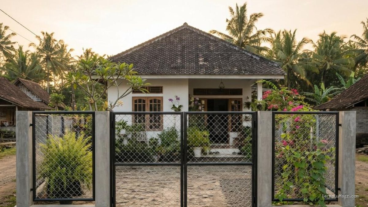 7 Model Gerbang Rumah Kampung Sederhana nan Elegan untuk Fasad yang Modern