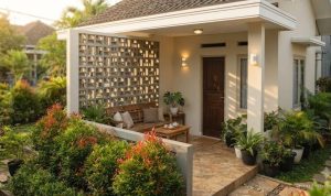 8 Ide Teras Rumah dengan Pucuk Merah dan Roster Beton, Kombinasi Sederhana yang Bikin Este...