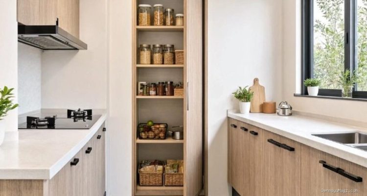 Dapur dengan Pantry Tersembunyi untuk Ruang Lebih Rapi dan Estetik