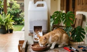 DIY Tempat Pakan Kucing dari Jerigen Bekas, Hemat dan Praktis