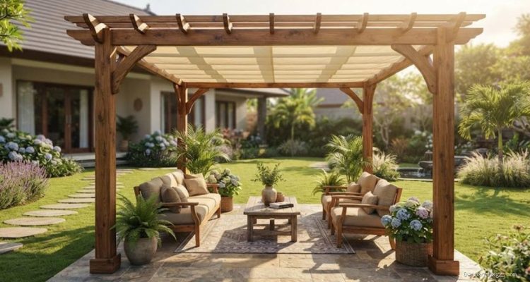 Ide Pergola Kayu Estetik yang Praktis dan Mudah Dirawat