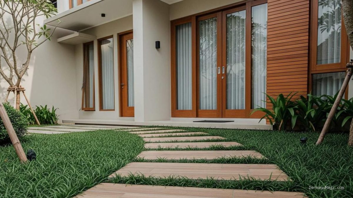 Inspirasi Jalan Setapak Rumput Gajah Mini untuk Taman Minimalis