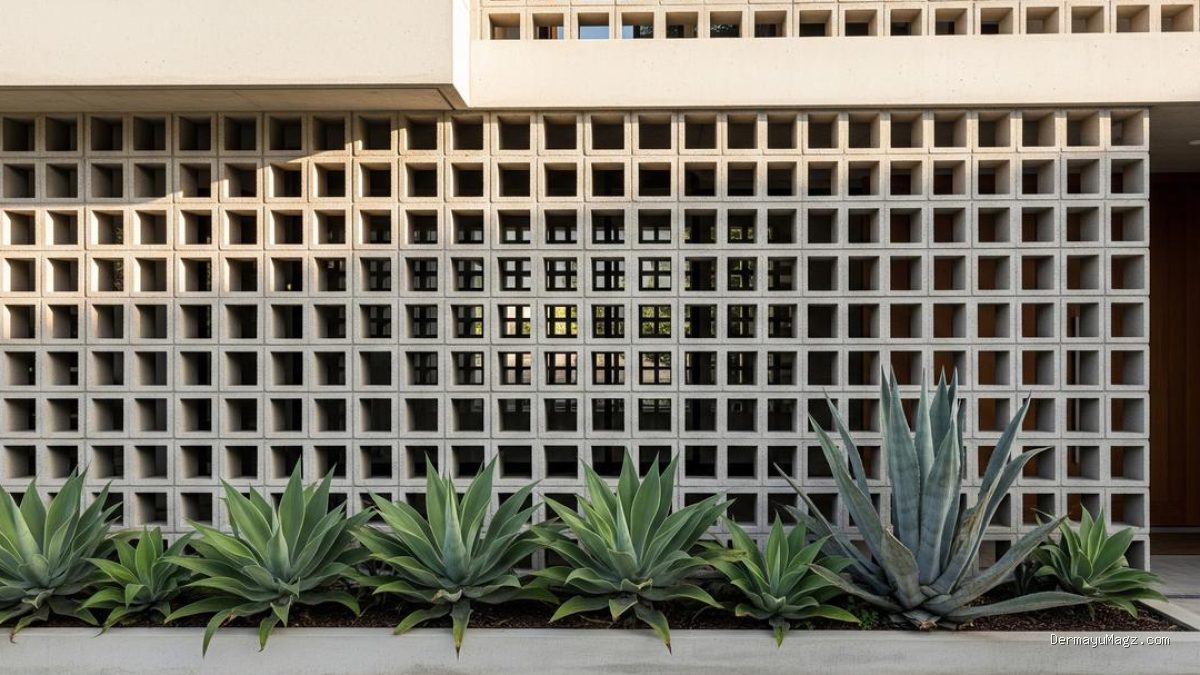 Inspirasi Roster Beton dan Agave untuk Fasad Rumah Modern yang Praktis