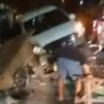 Mobil Hilang Kendali Hantam Lapak Angkringan SMAN 1 Sindang