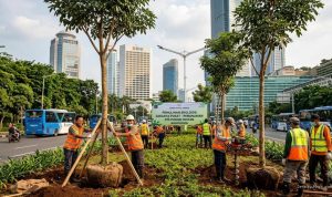 Pohon Instan Ditanam di Jakarta Pusat untuk Jaga Ruang Terbuka Hijau