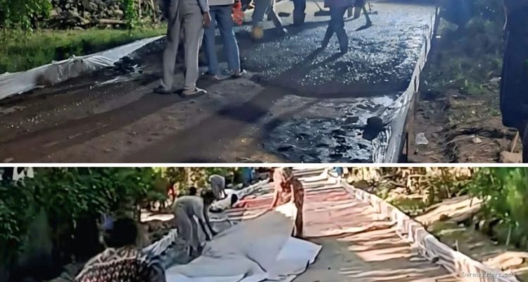 Proyek Rabat Beton Temiyang Tanpa Alas Plastik: Warga Sorot Dugaan Tabrak RAB