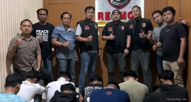 Viral Geng Motor Bawa Sajam di Bunderan Perahu, 9 Remaja Diamankan Tim URC Polres Indramayu