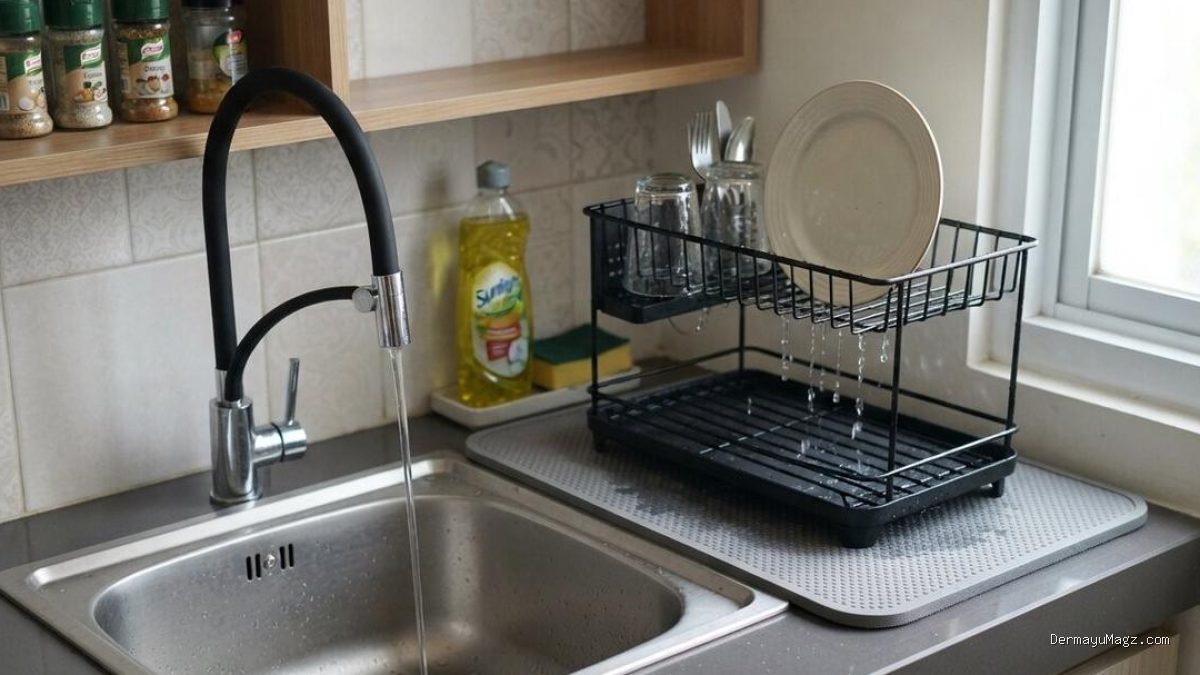 10 Trik Area Cuci Piring Dapur Sempit Tetap Kering & Anti Becek