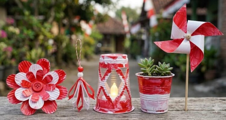 6 Kreasi Hiasan Merah Putih dari Gelas Bekas, Bikin Gang Makin Estetik