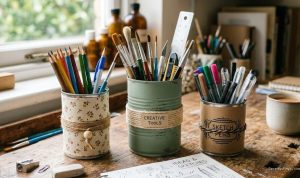 8 Ide Kreatif Tempat Alat Tulis dari Kaleng Bekas, Mudah Dibuat!