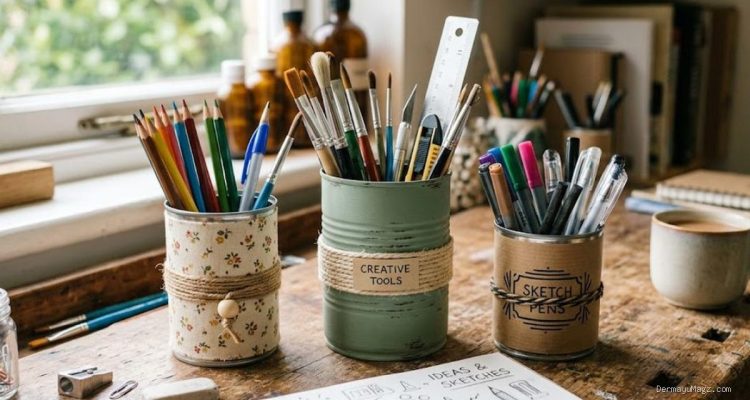 8 Ide Kreatif Tempat Alat Tulis dari Kaleng Bekas, Mudah Dibuat!