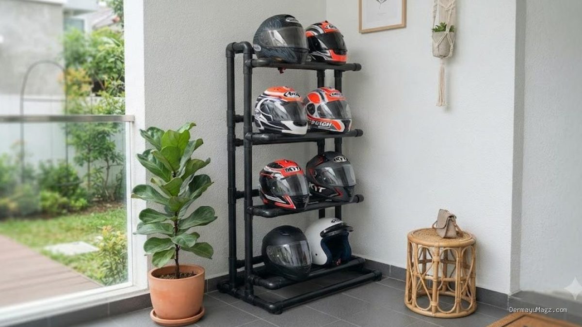 DIY Rak Helm dari Pipa PVC Bekas: Hemat Biaya dan Praktis
