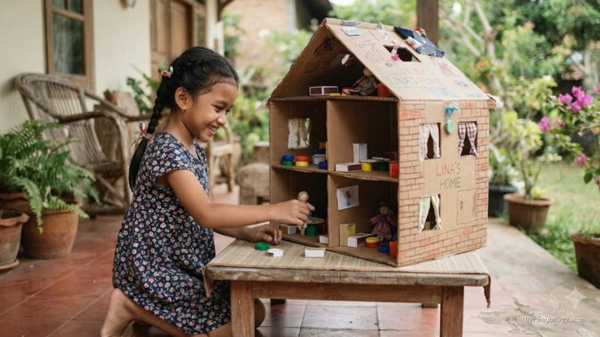 Ide DIY Rumah Boneka dari Kardus Bekas, Bikin Anak Betah Main