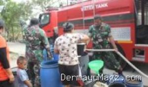 Kemarau Indramayu Makin Parah, TNI dan BPBD Bantu Warga Krangkeng