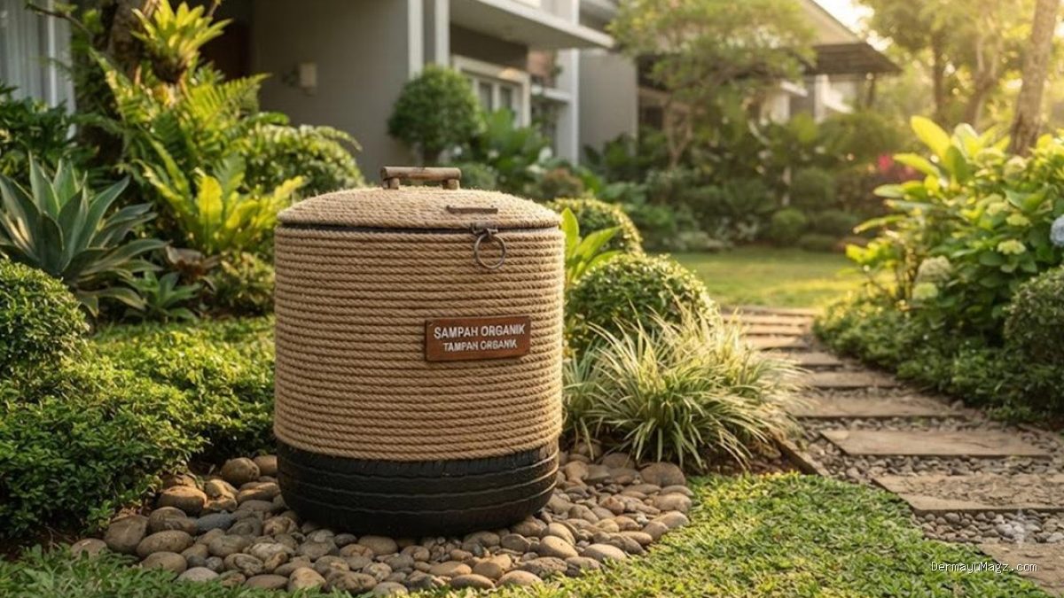 Sulap Ban Bekas Jadi Tempat Sampah Taman Unik dan Estetik